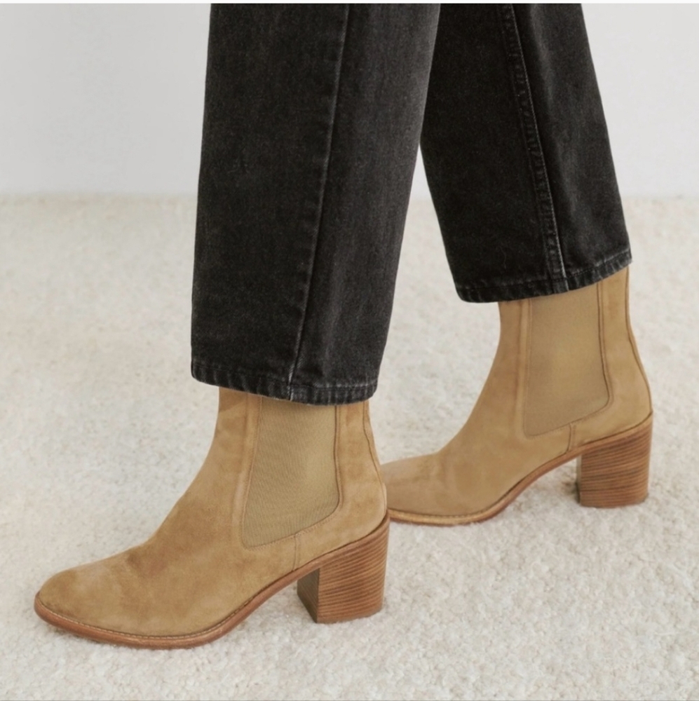 Jenni Kayne 'Frankie' Suede Chelsea Boots In Tan sz EU 38/US 8